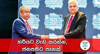 හරියට වැඩ කරන්න, ජනපතිට පෑනක්