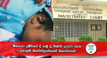 මීනගයා දුම්රියේ දී හමු වූ සිඟිති දරුවා ගැන කොළඹ මහේස්ත්‍රාත්ගෙන් නියෝගයක් !