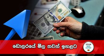 ඩොලරයේ මිල තවත් ඉහළට !
