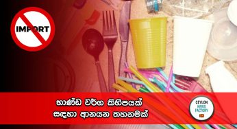 භාණ්ඩ වර්ග කිහිපයක් සඳහා ආනයන තහනමක් !