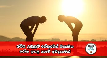 අධික උණුසුම හේතුවෙන් මානසික රෝග ඉහළ යාමේ අවදානමක් !