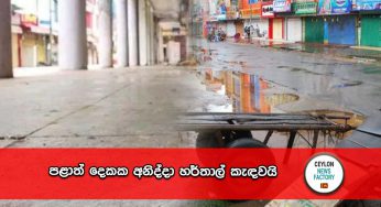 පළාත් දෙකක අනිද්දා හර්තාල් කැඳවයි !