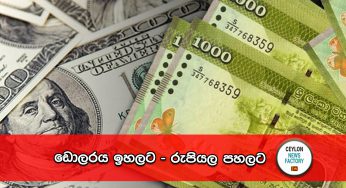 ඩොලරය තවදුරටත් ශක්තිමත් වෙයි – අද වාර්තා වූ විනිමය අනුපාත මෙන්න !
