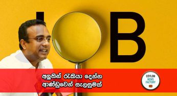 අලුතින් රැකියා දෙන්න ආණ්ඩුවෙන් සැලසුමක් !