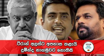 ටිරාන් අලස්ට අපහාස කළැයි දුමින්ද නාගමුවට නොතීසි !
