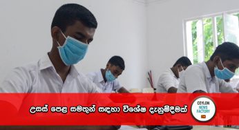 උසස් පෙළ සමතුන් සඳහා විශේෂ දැනුම්දීමක් !