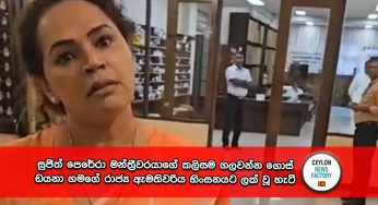 සුජිත් පෙ‍රේරා මන්ත්‍රීවරයාගේ කලිසම ගලවන්න ගොස් ඩයනා ගමගේ රාජ්‍ය ඇමතිවරිය හිංසනයට ලක් වූ හැටි (VIDEO)