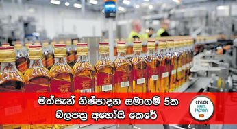 බැඳුම්කර බෑනාගේ සමාගම ඇතුළු මත්පැන් නිෂ්පාදන සමාගම් 5ක බලපත්‍ර අහෝසි කෙරේ !