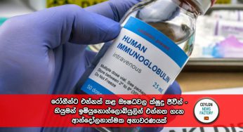 රෝගීන්ට එන්නත් කළ ඖෂධවල ක්ෂුද්‍ර ජීවීන් – හියුමන් ඉමියුනොග්ලොබියුලින් එන්නත ගැන ආන්දෝලනාත්මක අනාවරණයක් !