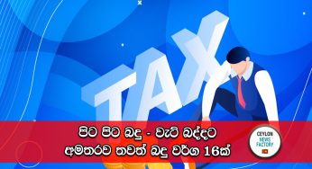 පිට පිට බදු – වැට් බද්දට අමතරව තවත් බදු වර්ග 16ක් !