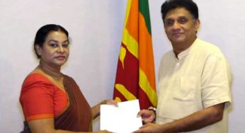ජැක්සන් ඇන්තනීගේ බිරිඳ සජිත්ට එක්වෙයි !