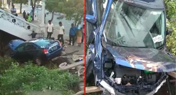 ලේක්හවුස් ආයතනයට මෝටර් රථයක් කඩා වැදෙයි !