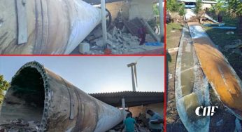 සුළං කුලුනක තට්ටක් කඩා වැටීමෙන් නිවාස 3කට හානි !